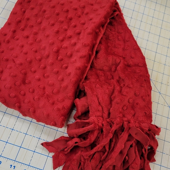 Handmade Minky Soft Red 56" x 8 Scarf - Picture 1 of 3
